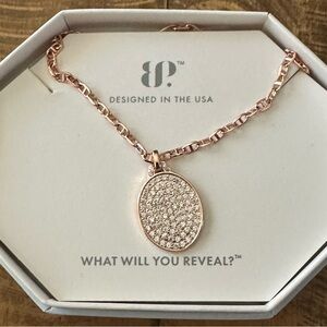 BP Rose Gold Necklace with Pave Pendant